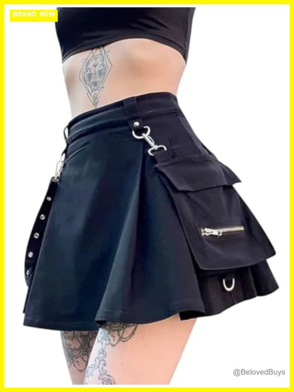High Waist Plaid Mini Skirt Pleated A-Line Flowy Cotton Casual